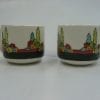 Mugs with landscape in orange, red, greens and blues