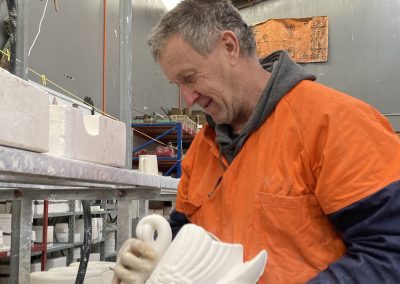 Mathew Nisbet creating a Crown Lynn Swan