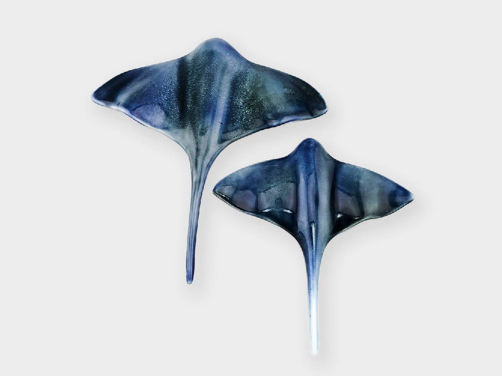Stingray wall art, blue Stingray wall art, blue. Made by Crown Lynn Kiwi.