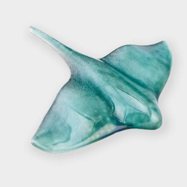 Stingray wall art, large and small, blue grey. Made by Crown Lynn Kiwi.